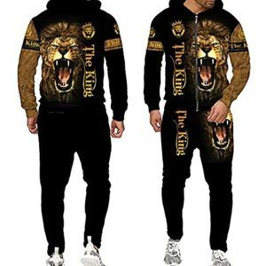 Mens Loin Leo Graphic Track Suit Hoodie Set